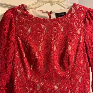 Red lace dress
